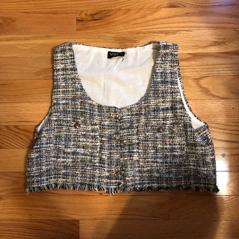 Boutique Wooven Crop Top Tank